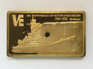 2005 Malawi 5 Kwacha Anniversary of Victory in Europe Day Brass Art Bar P1592 - Picture 1 of 5
