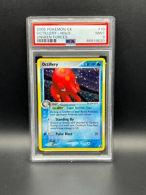 Pokemon PSA 9 MINT Octillery 10/115 EX Unssen Forces Holofoil 2005 S#4620 - Image 1 of 2