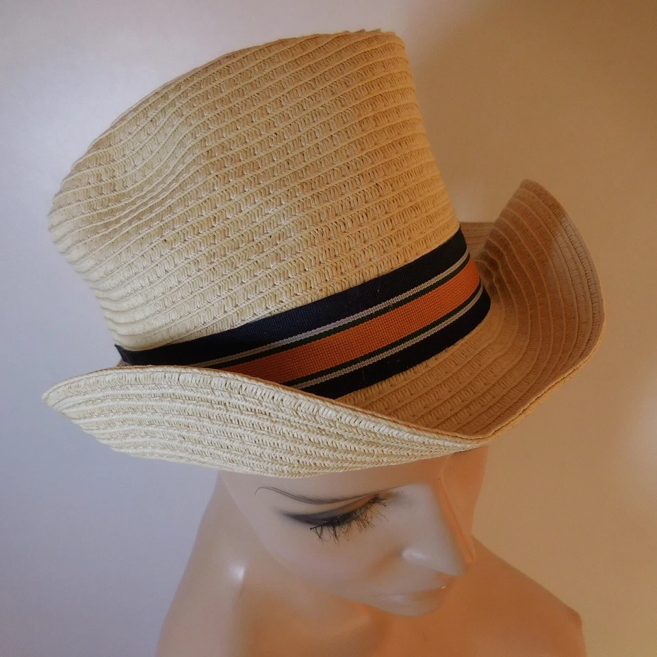 Sombrero de paja vintage T56 Art Deco moda para mujer y hombre Francia N6805 Foto 1 de 4