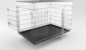 Hundetransportbox Gitterbox Drahtkäfig Faltbar Hunde Transportbox Hundekäfig - Bild 1 von 1