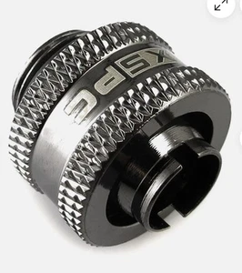 XSPC G1/4" 3/8" ID, 1/2" OD Fitting V2, Black Chrome - Afbeelding 1 van 1