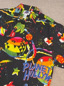VTG JAMS WORLD Planet Hollywood All Over Print Men’s Size L Button Up Shirt EUC - Picture 1 of 8