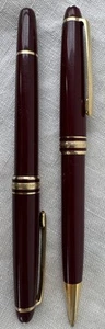 VTG Montblanc Meisterstuck Rollerball Pen & Mechanical Pencil Burgundy Bordeaux - Picture 1 of 11
