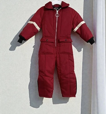 Винтажный детский утепленный красный полосатый зимний комбинезон 90-х Blizzard-Pruf размер средний 6 - Изображение 1 из 3