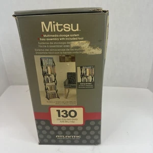 Atlantic Mitsu 5 Tier Media Storage Rack 130 CD - 90 DVD 64835195 Smoke Gray - Picture 1 of 5
