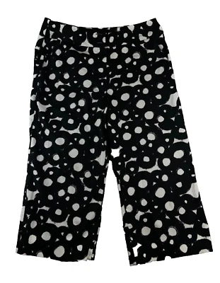Womens Cropped Capri Pants Sandro Sportswear Size 12 Black & White Pattern Comfy - Image 1 of 4