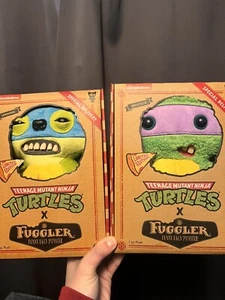 TMNT Fugglers Set OF 2 Funny Plushy Monsters Leonardo And Donatello Pizza - NEW - Picture 1 of 7