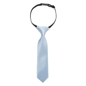 Dusty Blue Boys Elastic Tie Satin Solid Plain Wedding Pre-Tied 0-2 Yrs by DQT - Picture 1 of 3