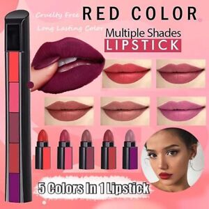 Lipstick Lip Gloss 5 in 1 Matte Lipstick Set Velvet Lip Stick Matte Lip Tint