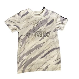 adidas Boys Graphic Cotton Basic T-Shirt Size 7 Crew Neck Pullover - Picture 1 of 5