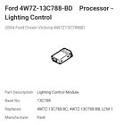 Ford Lighting Control Moduel 4W7Z-13C788-BD
