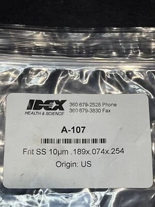 IDEX Stainless Steel Frit 10 um 0.189 x 0.074 x 0.254 in. Total of 4 Frits - Picture 1 of 12