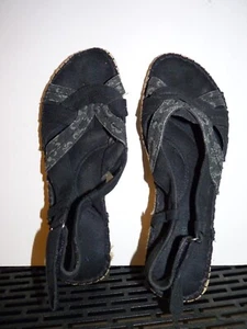 Sandalias para mujer Grasshoppers de tela negras zapatos de tacón 1,5 M - Imagen 1 de 5