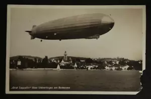 Graf Zeppelin Postcard Blimp Airship RPPC Photo Lake Constance Over Ueberlingen - Picture 1 of 3