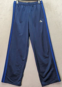 adidas Track Pants Boys Medium Blue Polyester Elastic Waist Wide Leg Drawstring - Picture 1 of 6
