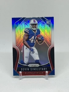 DEVIN SINGLETARY 2019 PANINI PRIZM RED WHITE BLUE PARALLEL ROOKIE CARD RC! BILLS - Picture 1 of 2