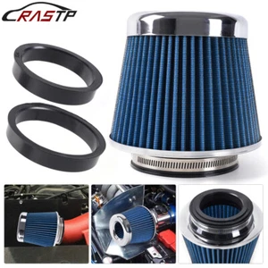 High Flow Inlet Dry Air Filter Cold Air Intake Cone Replacement Blue 3"/3.5"/4" - Picture 1 of 8