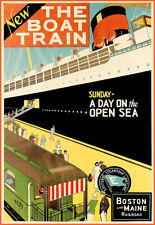 Ship Liner The Boat Train Boston And Maine Cruise   Sea Travel Poster Print