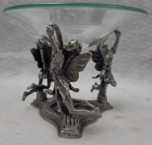 Fairy pewter candle Oil Burner Gothic/fantasy base is 3.5" & is 3.5" tall. - Picture 1 of 7