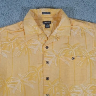 Camisa Hawaiana St. Johns Bay Para Hombre Mediana Naranja Estilo Tropical Brocado Suave Foto 1 de 4