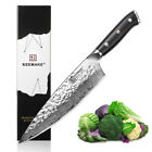 8 Inch Chef Knife Damascus Steel Hammered Meat Slicer Japanese Kitchen Cutlery