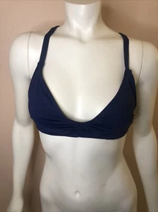 Lucky Brand Womens Swimwear Bikin Top Size Large Navy Print - Picture 1 of 5