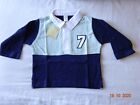  T-Shirt Jungen Mädchen Nummer 7 marineblau Rugby Top Baby Kleinkind 6-12-18-23 Monate
