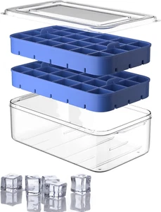 Ice Cube Tray with Lid and Bin, Ice Trays for Freezer, Easy-Release 48 Small Nu - Picture 1 of 12