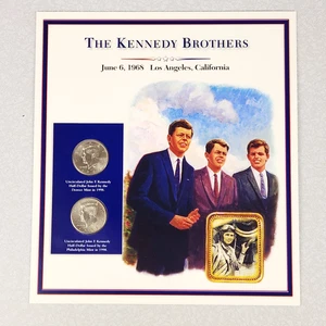 The Kennedy Brothers Uncirculated 1998 U.S. Half-Dollar & 1938 Stamp Set - Picture 1 of 7