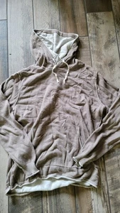 The Normal Brand Large Men's White Khaki Jimmy Knit Sweater Drawstring Hoodie - Picture 1 of 2
