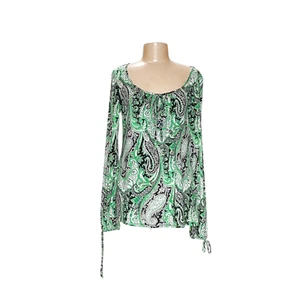 INC International Concepts Green Sequin Blouse XL - Picture 1 of 4