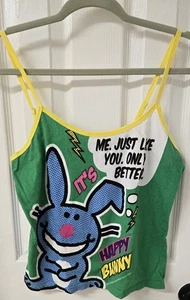 Rare Vintage Y2k Jim Benton It's Happy Bunny Tank Top Cami XL - Picture 1 of 5