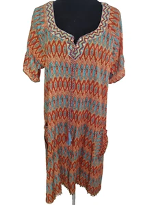 NAUDIC Sao Paulo Malia Print Boho Tassels Pockets Dress Size 2XL. NEW. - Picture 1 of 16