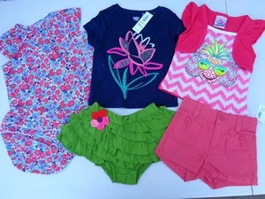 NEW Lot of 6 Baby Girls Old Navy T-shirt Gymboree Skirt Shorts Sz 12-18 M Tutu - Picture 1 of 6