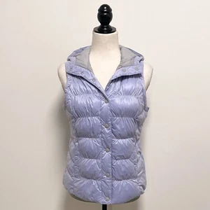 White Sierra Ice Blue St. Helen Button Vest Hooded NWT Small Puffer Quilted - Picture 1 of 9