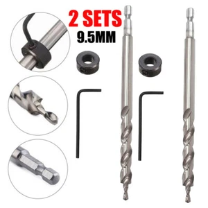 2Sets Hex Twist Step Drill Bit for Pocket Hole Drill Jig Guide Kit 3/8inch 9.5mm - Picture 1 of 9