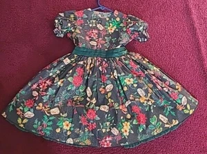 Vintage Cottagecore Christmas Party Dress Holiday Floral Girls 4 Full Skirt - Picture 1 of 23
