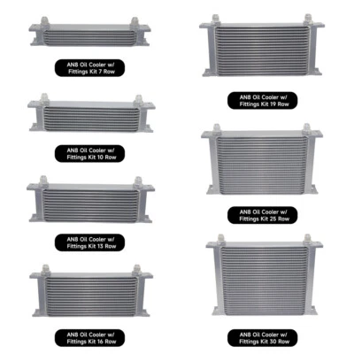 Universal 19 Reihe 25 Reihe 30 Reihe 248MM AN8 3/4"UNF16 Ölkühler Schwarz/Silber - Image 1 of 4