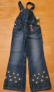 NWT girls xl 6 Gymboree 2002 SPORTING GREEN denim daisy overall's vtg rare new - Picture 1 of 5