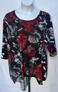 Blusa donna Adele & May taglia 3X con grande stampa floreale. - Foto 1 di 9