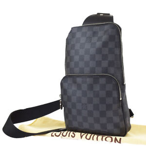 LOUIS VUITTON Avenue Sling Shoulder Bag Damier Graphite Leather N41719 662MK254