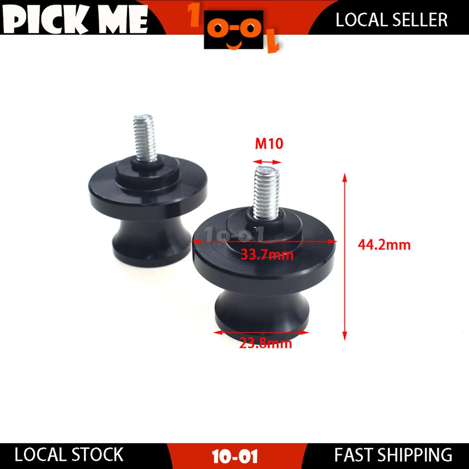 Carretes deslizantes basculantes negros M10 de 10 mm para Kawasaki ZX600 Ninja ZX-6R 2007-2008 Foto 1 de 4