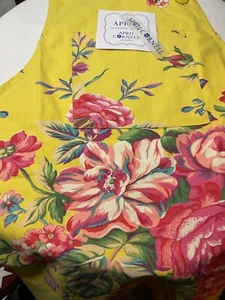 GREMBIULE APRILE CORNELL FIORI GIALLO ROSA TAGLIA UNICA 31 X 30 100% COTONE NUOVO CON ETICHETTE - Foto 1 di 3