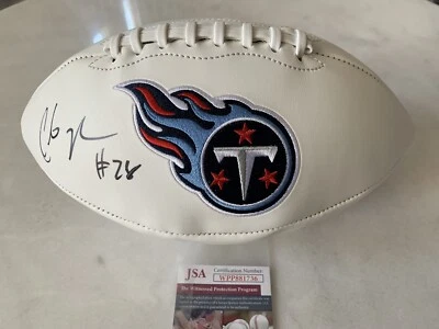 Chris Johnson Autographed/Signed Football JSA COA Tennessee Titans - Image 1 of 4