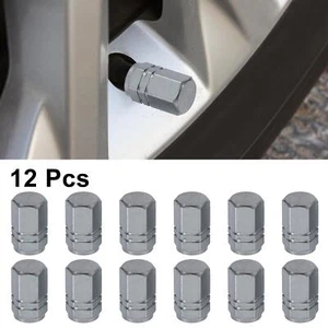 12pcs Hexagon Car Tire Valve Stem Caps Tire Valve Dust Covers Universal Gray - Picture 1 of 6