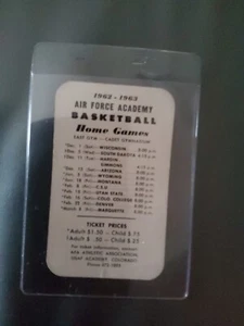 1962-63 Air Force Academy College Basketball Pocket Schedule USAF see Pics - Picture 1 of 2