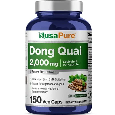 NusaPure Dong QUAI 2.000 mg por vegetal 150 cápsulas (extracto 20:1, sin OGM) Foto 1 de 4