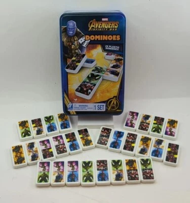 Marvel Avengers Infinity War Dominos Tin Set No Instructions ALL 28 Dominoes - Image 1 of 3