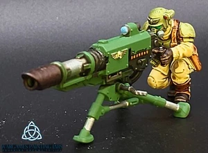 Bemalter Cadian Shock Troops Veteran mit schweren Waffen Lascannon WH40K - Bild 1 von 5