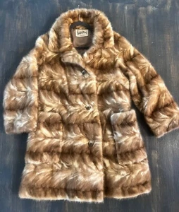 Vintage 1950-60s Authentic Pastel Mink Fur Heavy Coat Battelsteins Houston Retro - Picture 1 of 16